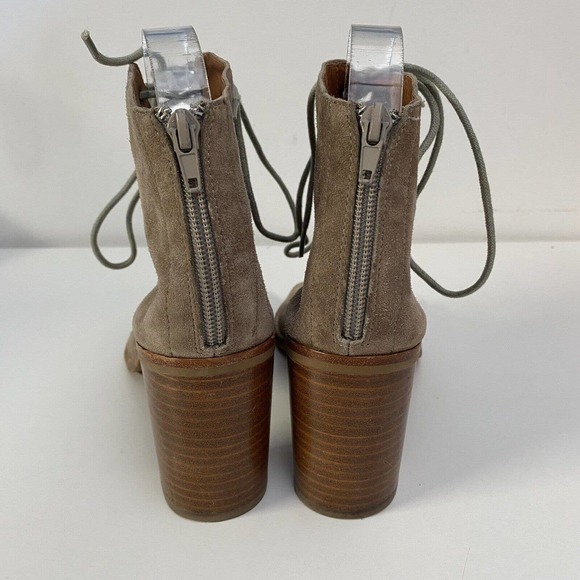 Jeffrey Campbell Cors Lace Up Bootie Sandal Gray Suede Corset Block Heel… - Picture 7 of 10